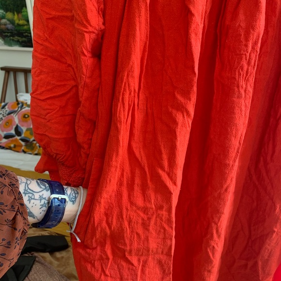 MADEWELL Red W/POCKETS Summer Linen Dress - Picture 7 of 10